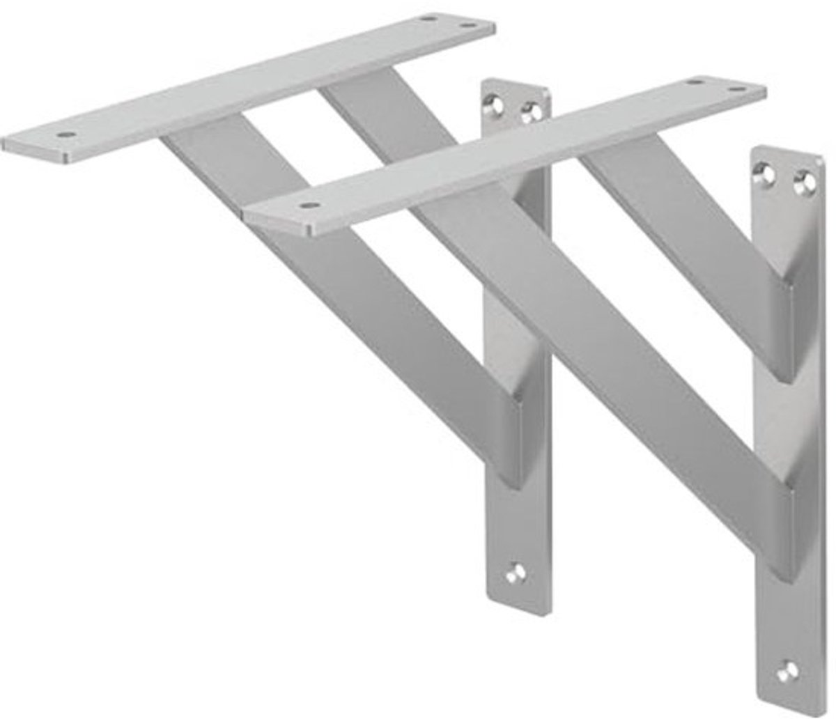 2 Stuks Aluminium Plankdrager 240x240mm - Zwevende Wandplankhouders voor Stijlvolle Interieurs