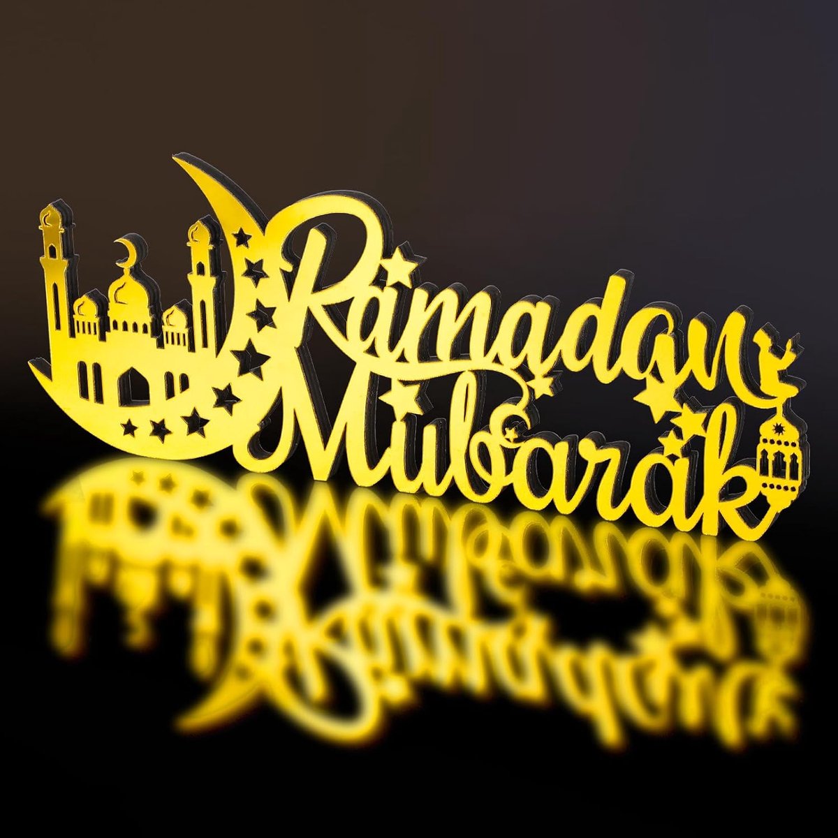 Decoratie Ramadan Kareem Eid Mubarak decoratie ramadan tafeldecoratie voor geschenken houten letter ramadan tafelbord