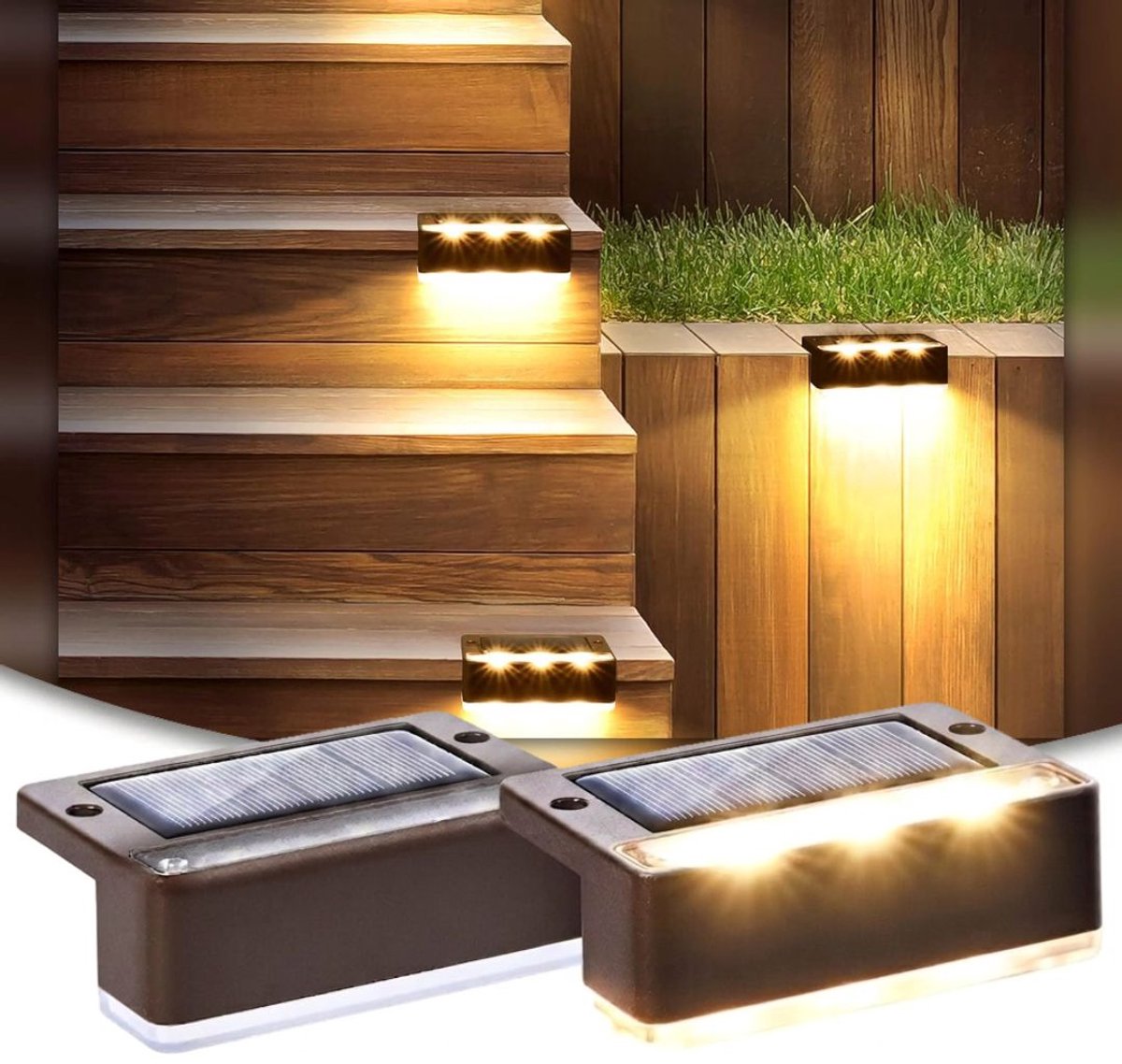 Zolvano® Tuinverlichting op Zonne Energie - Solar Buitenlampen -Bruin