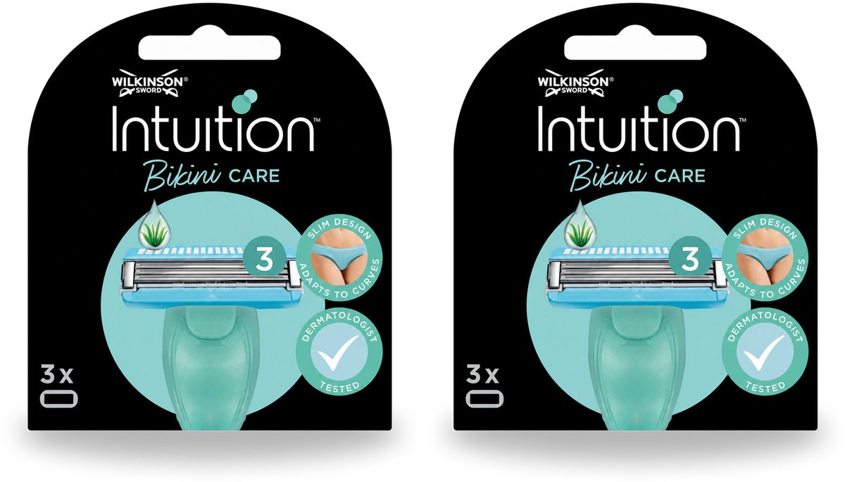 2 x Wilkinson Intuition - Navulmesjes - Bikini Care Duo - Praktisch - 3 mesjes - Bulkverpakking - 2 stuks