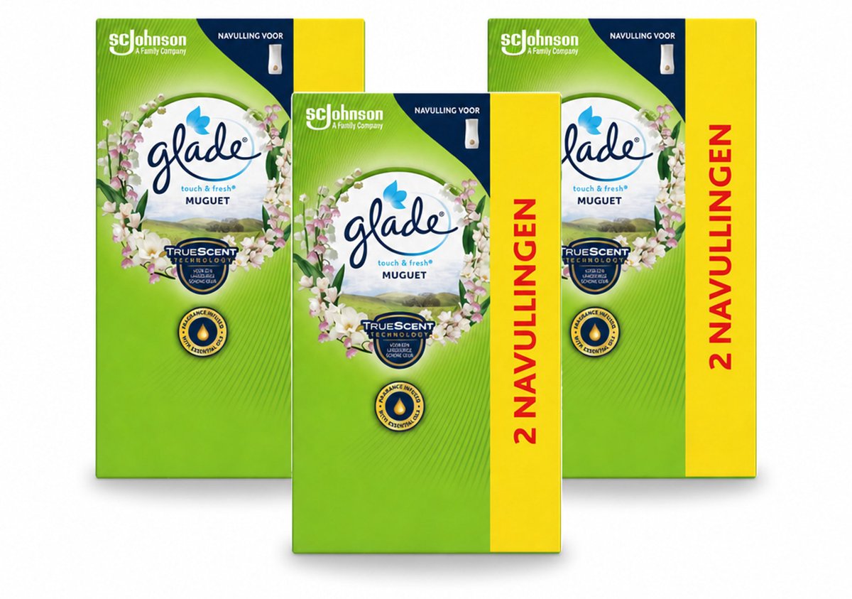 3 x Glade - Touch & Fresh Navulling - Lelietje-van-dalen - 2 × 10 ml - Bulkverpakking - 3 stuks
