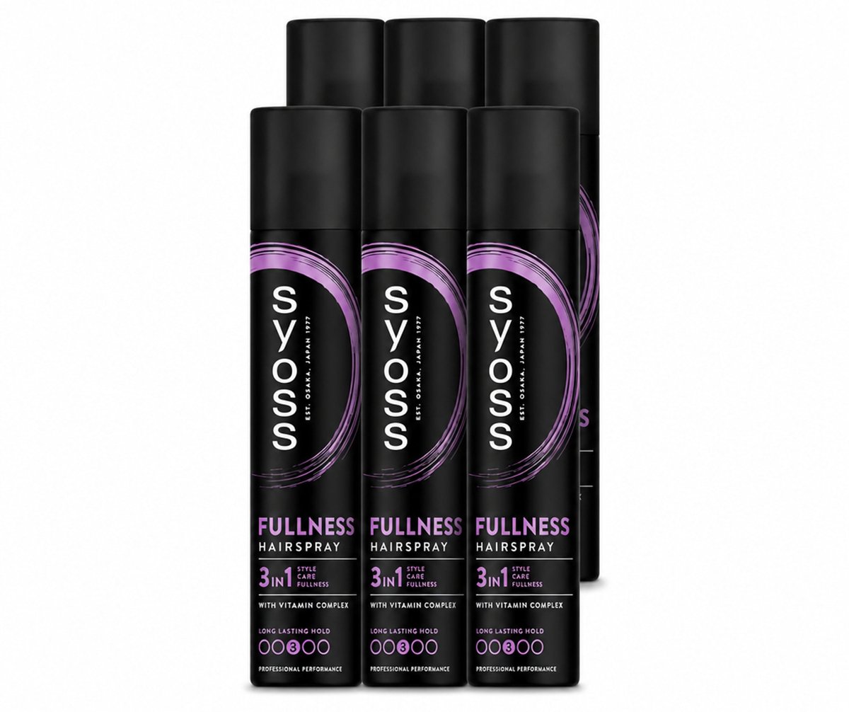 6 x Syoss - Fullness - Haarspray - Volumineus Zonder Gewicht - 300 ml - Voordeelverpakking - 6 stuks