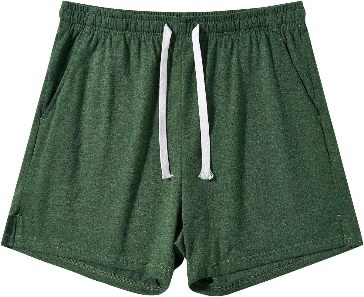 Coulee Slaapbroek voor heren, kort, katoen, 10 cm, lichte slaapshorts, korte pyjamabroek, pyjamabroek met zakken