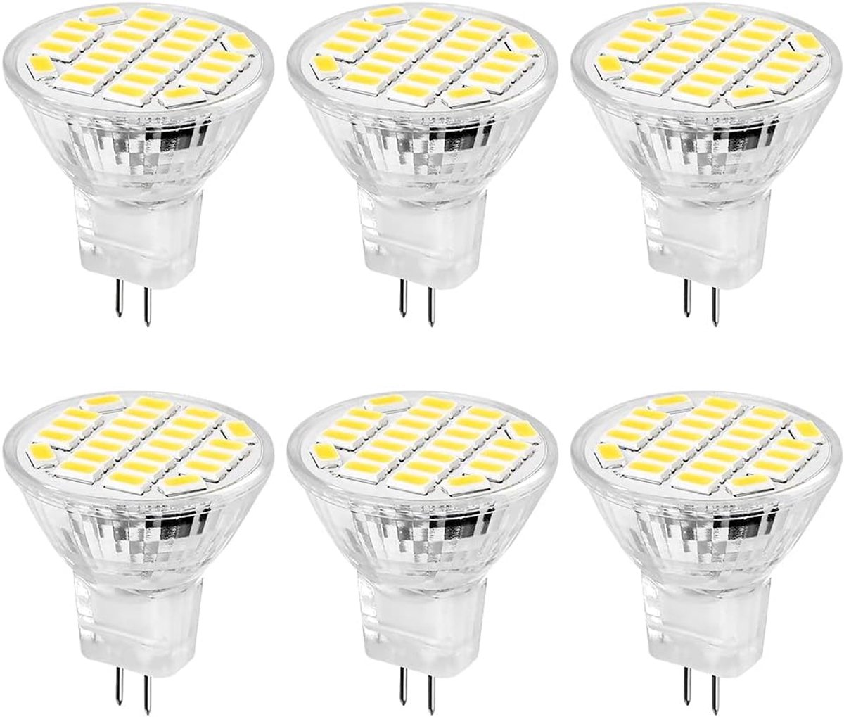 GU4 led 3 W warm wit 3200 K, 450 lm, 6 stuks reflector dampoules, vervanging voor halogeenlampen 20-25 W gloeilampen, led-lamp GU4 MR11 spot, stralingshoek 180°