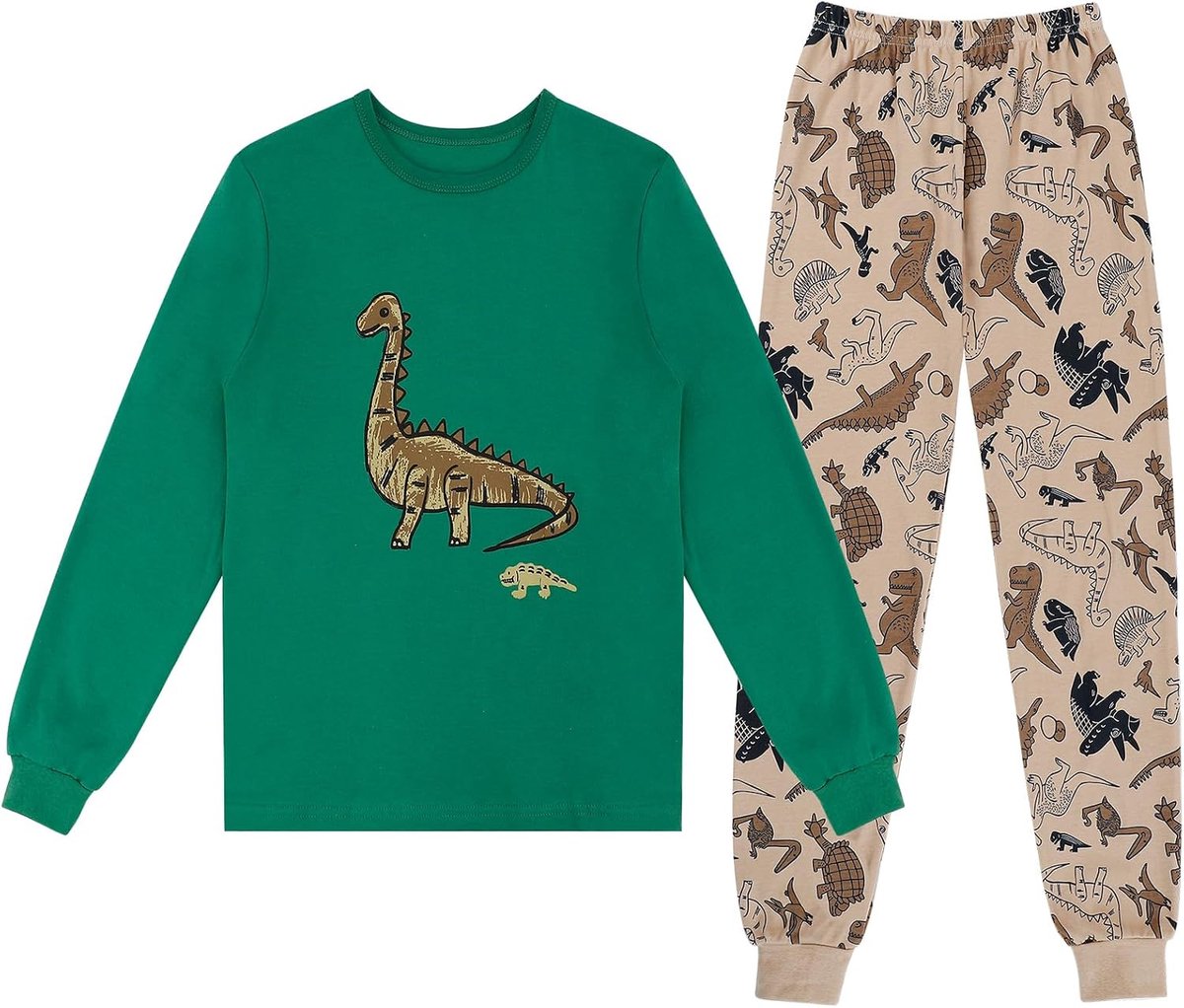Pyjama voor kinderen en jongeren, lange mouwen, katoen, nachtkleding voor jongens, in de herfst en winter