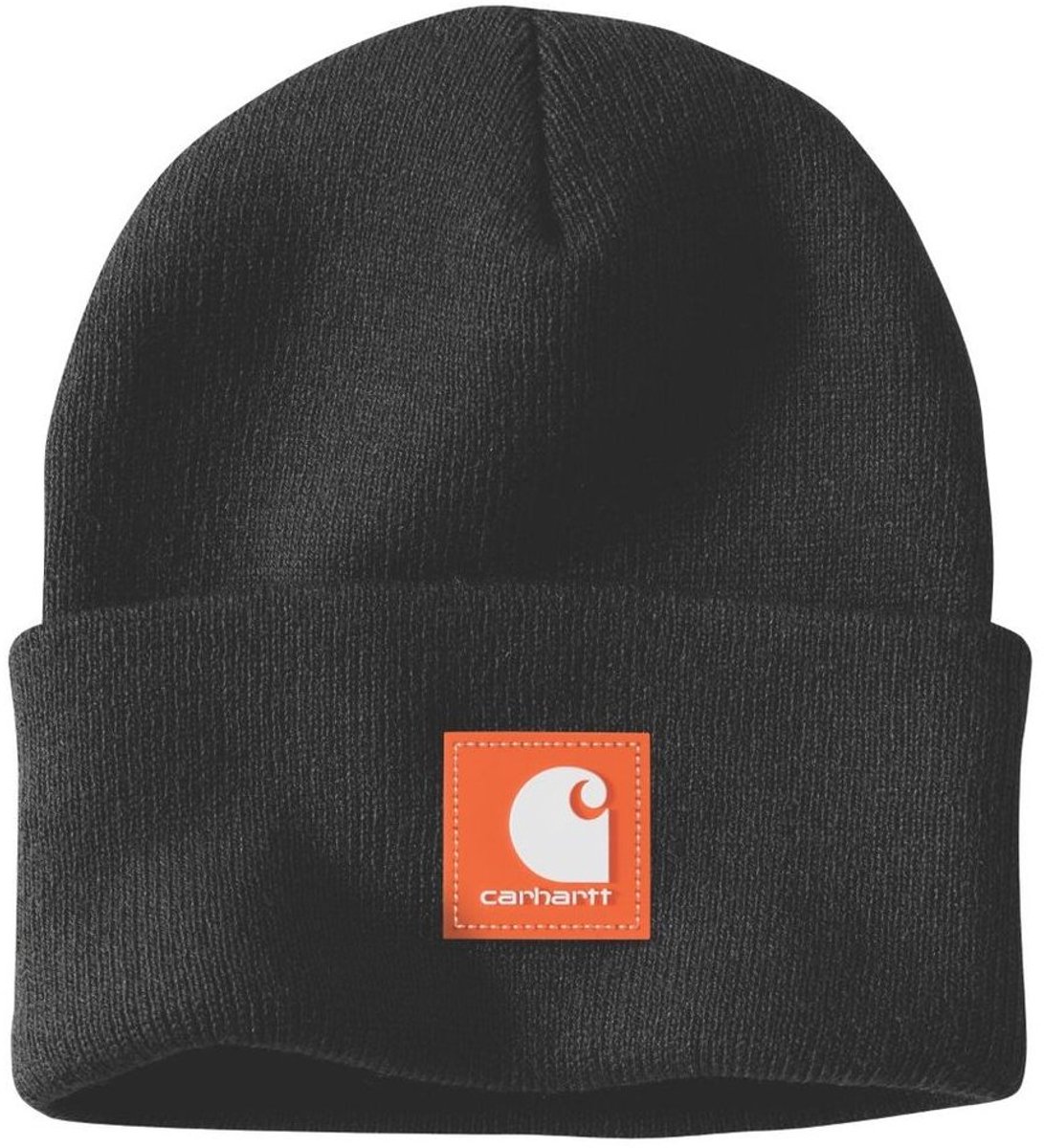 Carhartt Beanie met rubberen patch en horloge 106920 Oranje