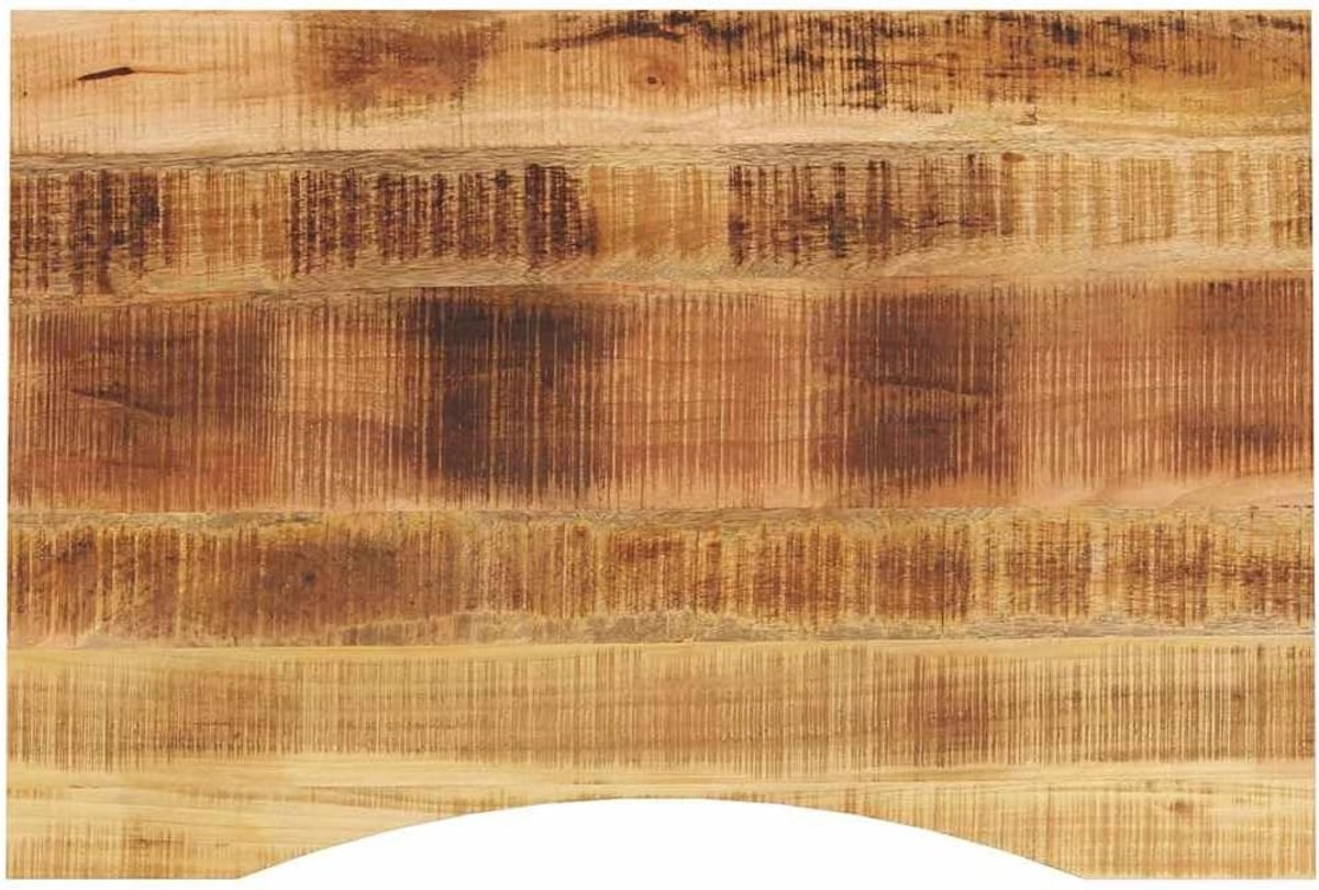 Houten bureaublad met uitsparing, 100 x 50 x 2,5 cm, van mangohout, voor kantoor- en computertafels, houten bureaublad in rustiek design met glad oppervlak voor