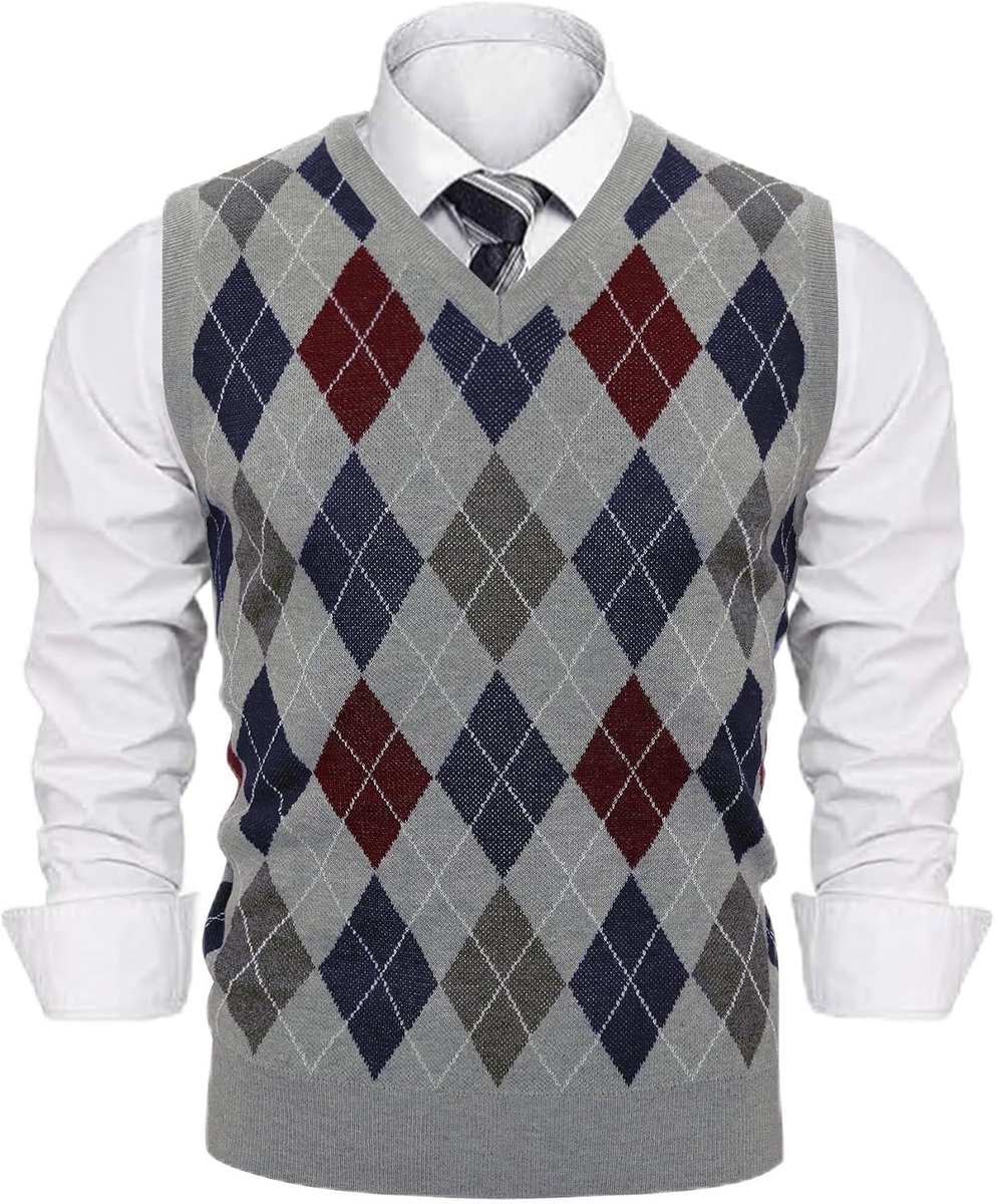 Pullunder voor heren vest heren gebreid vest mouwloos regular fit V-hals effen