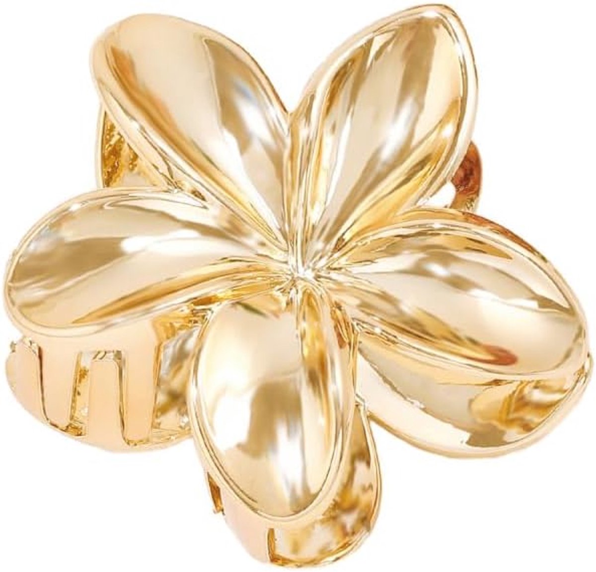 4 stuks acryl bloemen haarklemmen, Hawaïaanse plumeria haarspeld, grote bloemenhaarclips, klemclip, antislip, bloemen, haaraccessoires voor vrouwen en dames, dik, dun haar, donkergoud