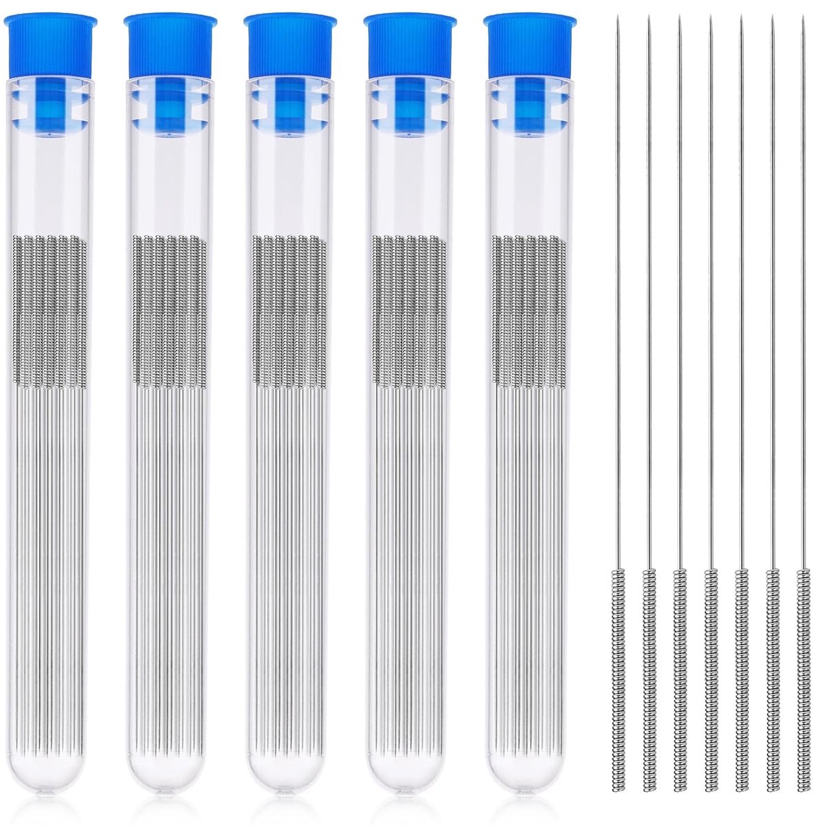 50 stuks reinigingsnaalden voor 3D-printer, 0,4 mm, reinigingsset voor 3D-printer, spuitmonden, reinigingsnaald, roestvrij staal, reinigingsnaalden met kunststof opbergbuis, 3D-printer-accessoires
