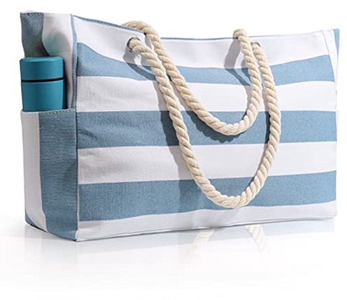 Grote waterdichte strandtas voor vrouwen - Zandbestendige canvas zwembadtas met rits