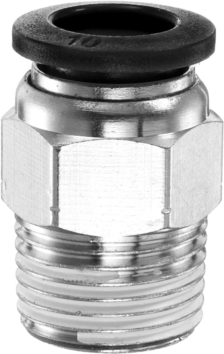 Snelle koppeling rechtse mannelijke aansluiting naar 3/8 inch NPT-draad voor 10 mm koperen luchtslang - ideaal voor industrieel gebruik en luchtcompressoren