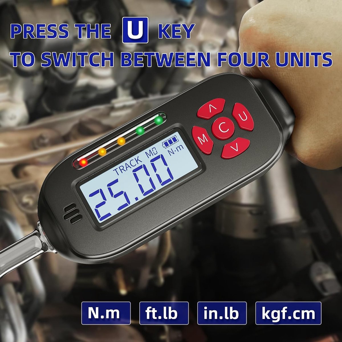 Digitale momentsleutel - 3/8 inch - Elektronische momentsleutel met LED-display en zoemer - Voor fiets en motorfiets