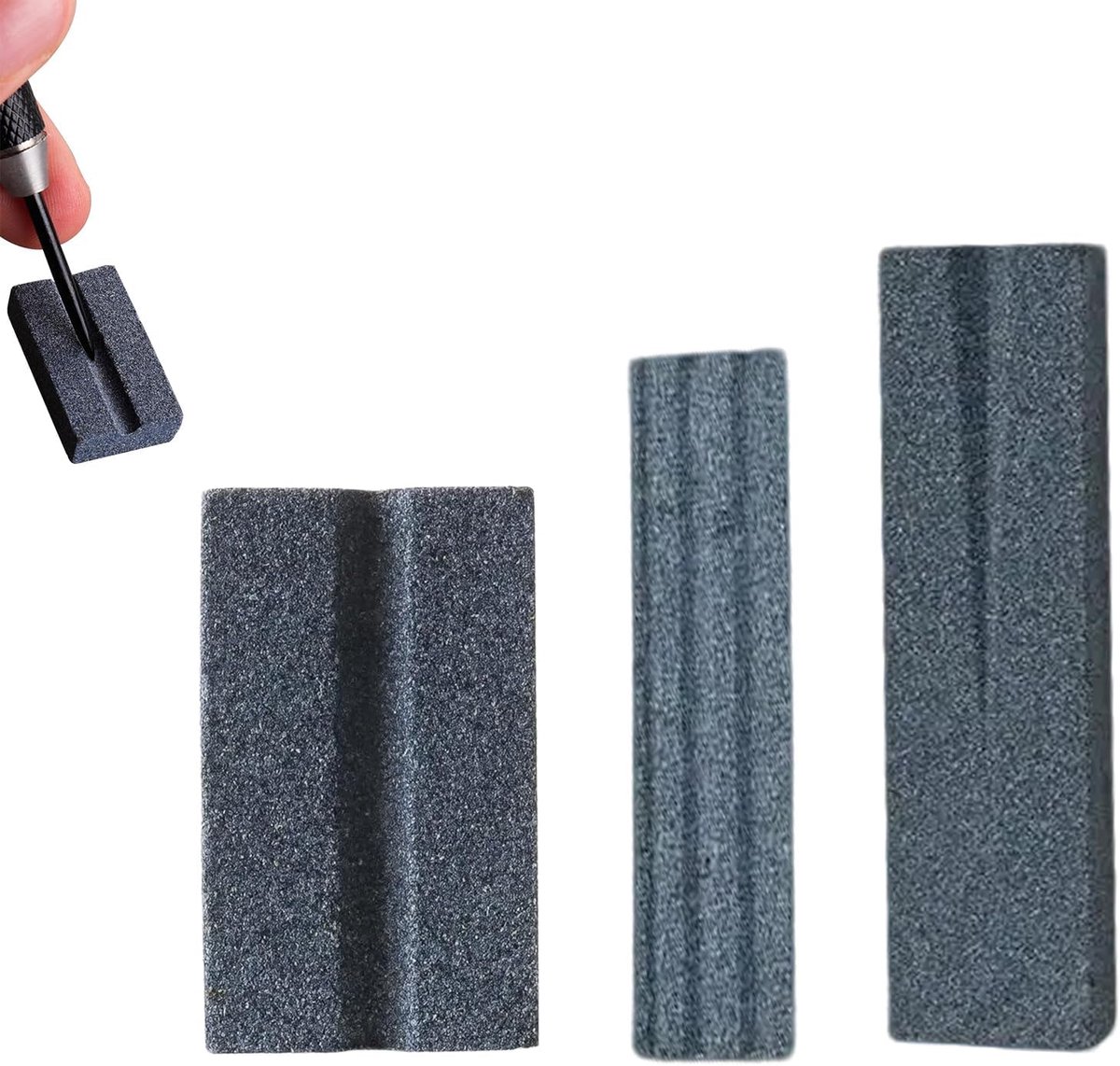 Set van 3 stuks stalen dartpunten, slijper, metalen wetsteen voor stalen dartpijlen, metalen punt