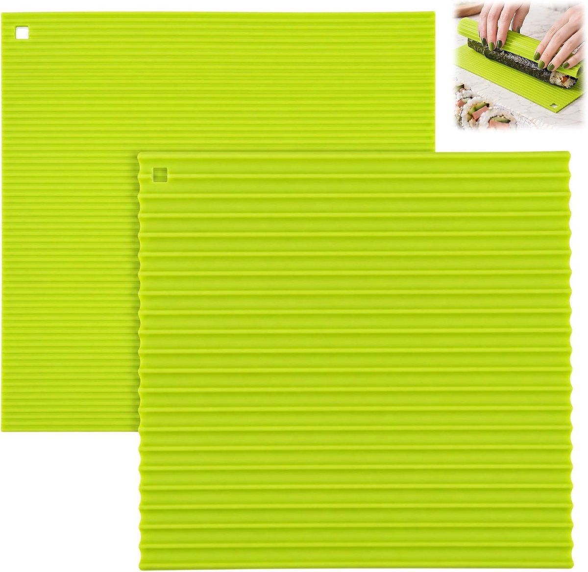 2 stuks siliconen sushimat 22 cm x 20 cm, sushiroller van siliconen
