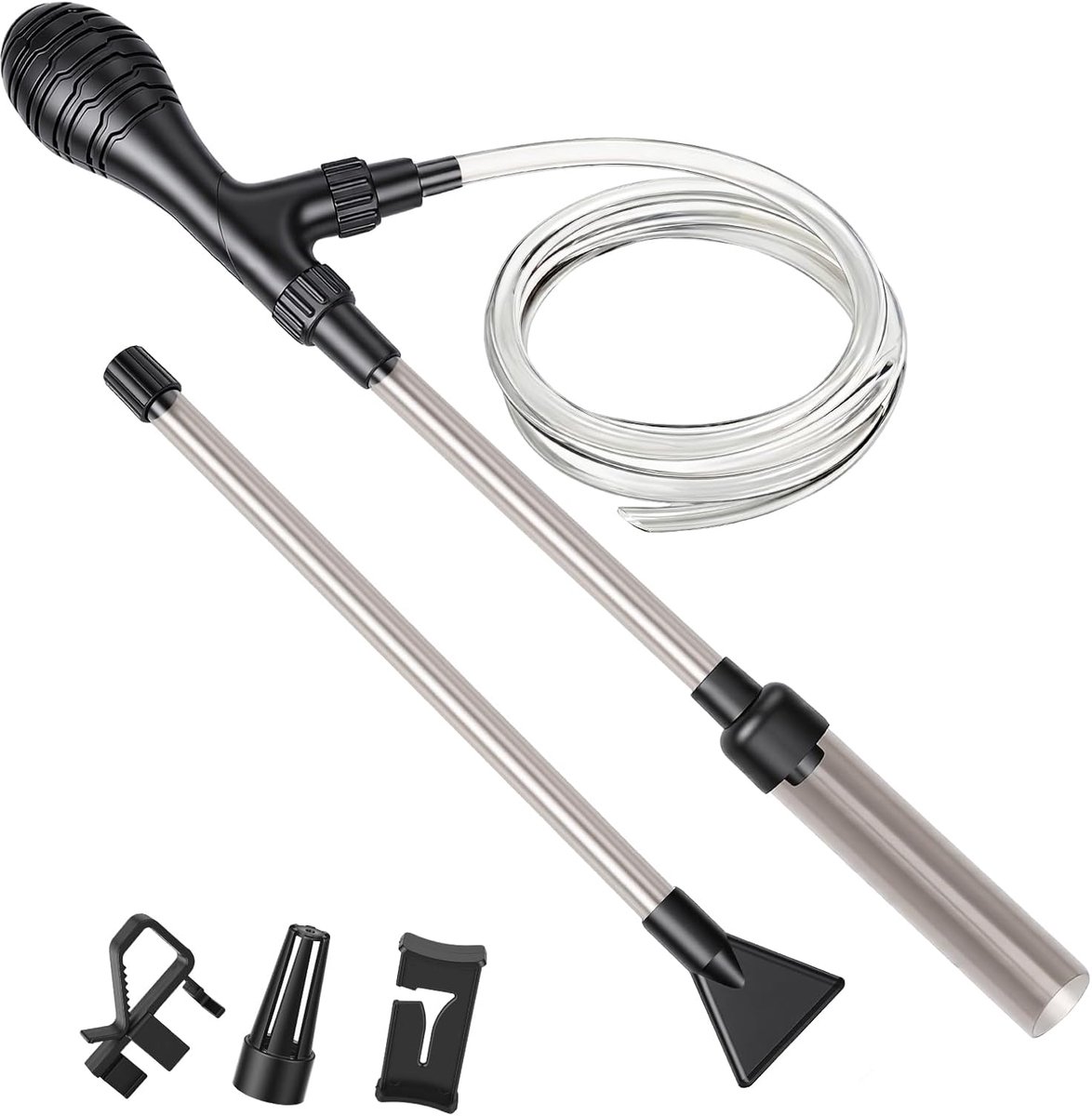 3-in-1 waterwisselset voor aquarium, bodemreiniger voor aquarium, handmatig gereedschap voor het reinigen van grind, voor waterverversing, wassen