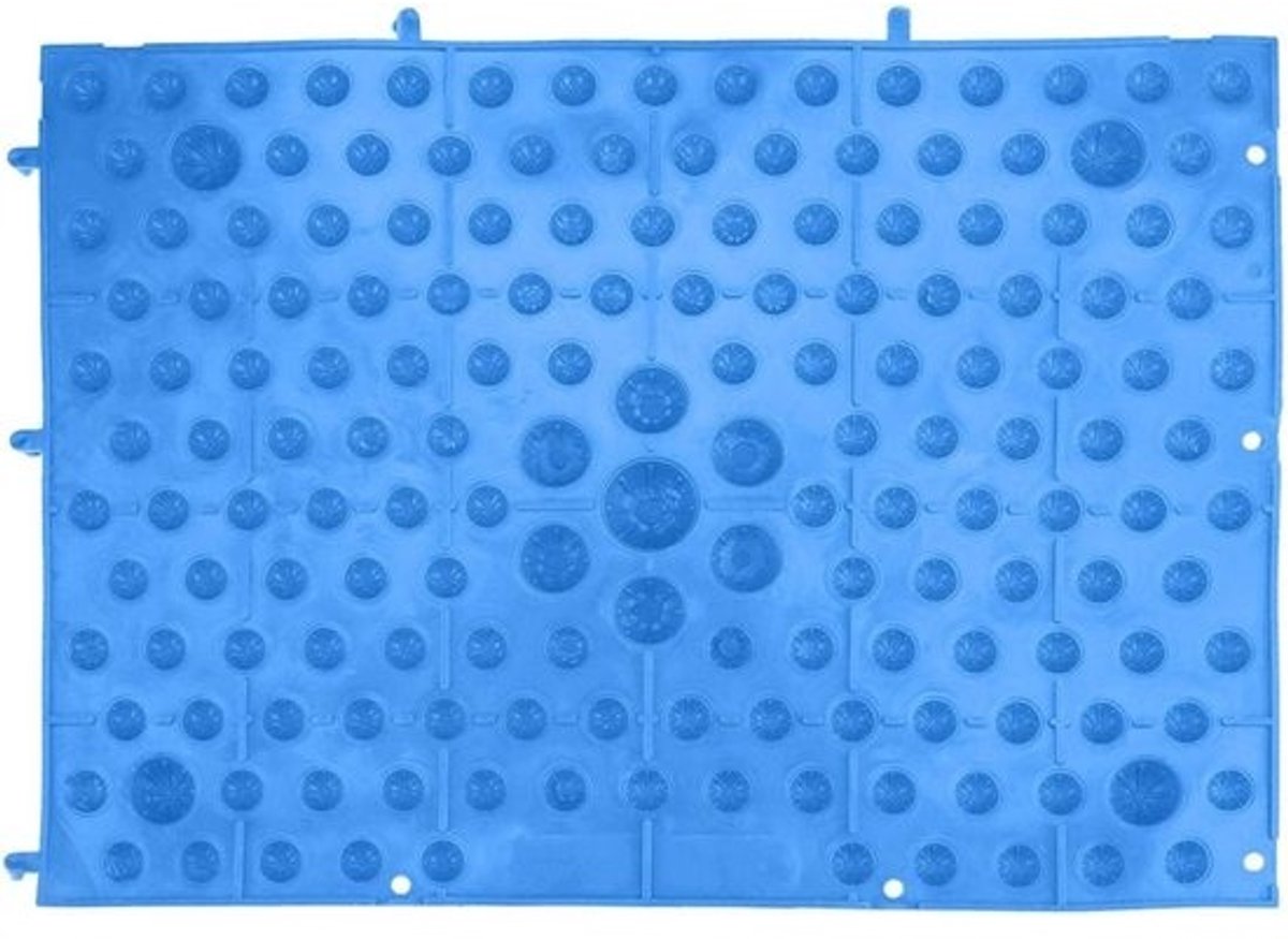 Acupressuurmat voor voetmassage en reflexologie - antislip yoga- en badkamermat - blauw - 28,5 x 38,5 cm