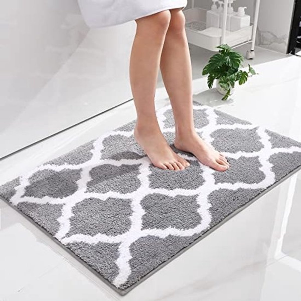 Antislip Badmat 60 x 90 cm - Wasbaar en Pluizig Microvezel Badkamertapijt
