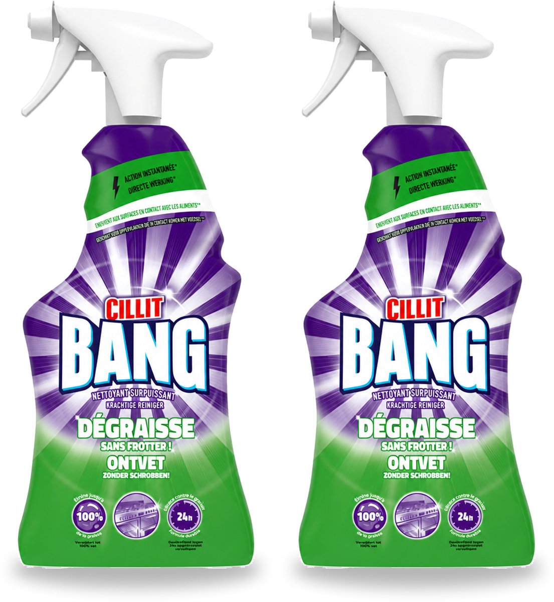 2 x Cillit Bang – Schoonmaakspray – Universal Ontvetter – 750 ml - Bulkverpakking - 2 stuks