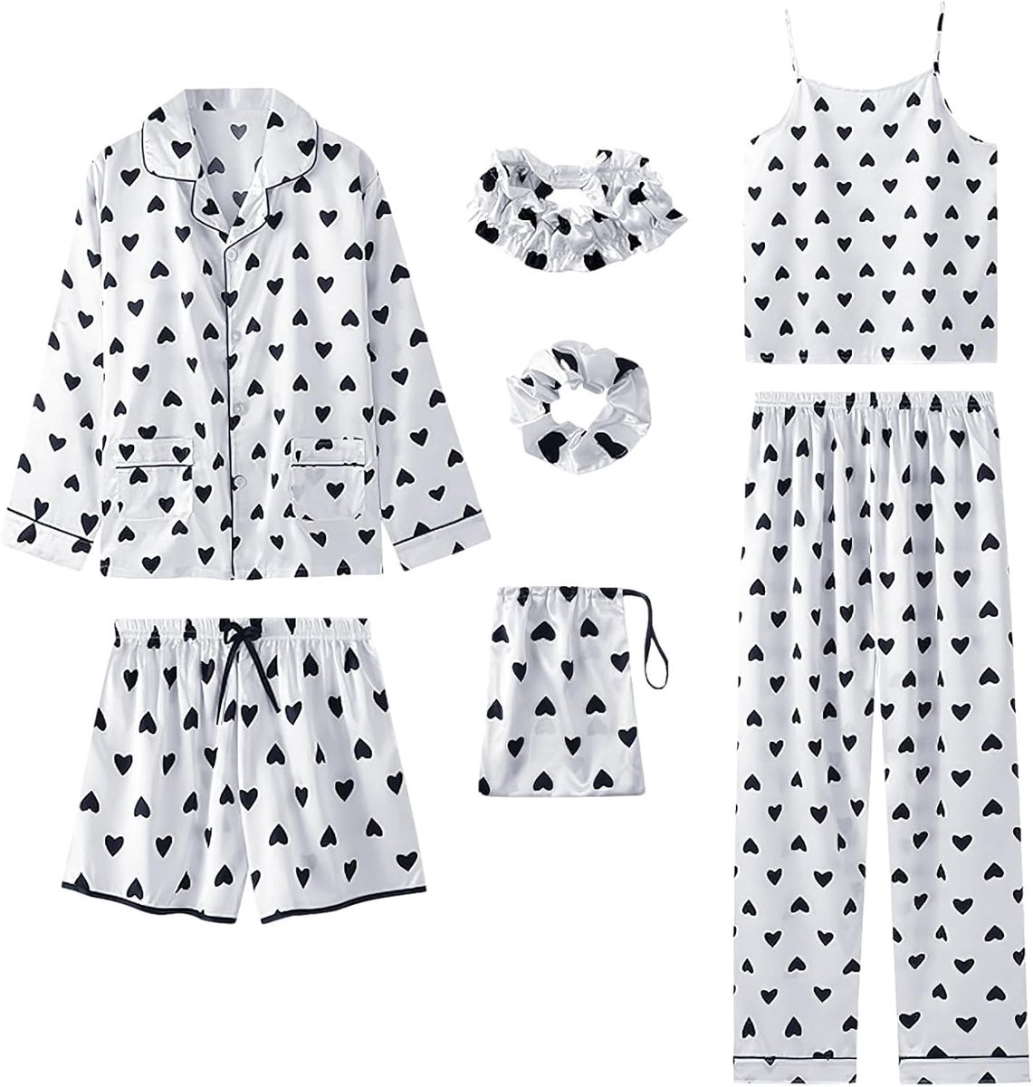 Sexy Bloemen Kanten 4-Delige Satijnen Pyjama Set Babydoll Erotische Lingerie Outfit