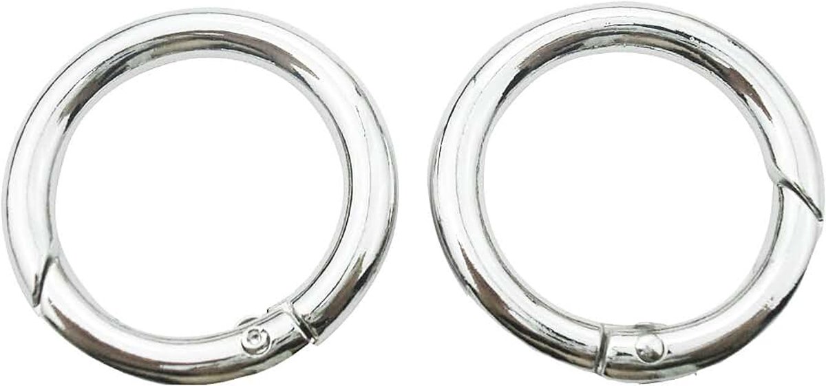 4 stks - 1 "25mm Gate Spring O Ring Ronde Karabijnhaak Snap Clip Trigger Lente Sleutelhanger Gesp (zilver)
