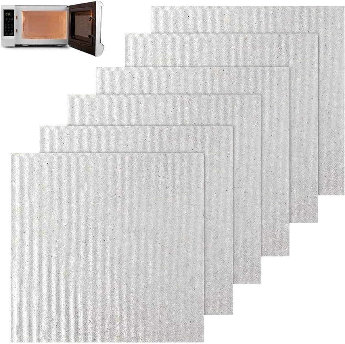 6 stuks universele micapbladen voor magnetron, micapplaat voor magnetron, micapfolie, universele golfgeleidingsafdekking voor keuken, magnetron (13 x 13 cm)