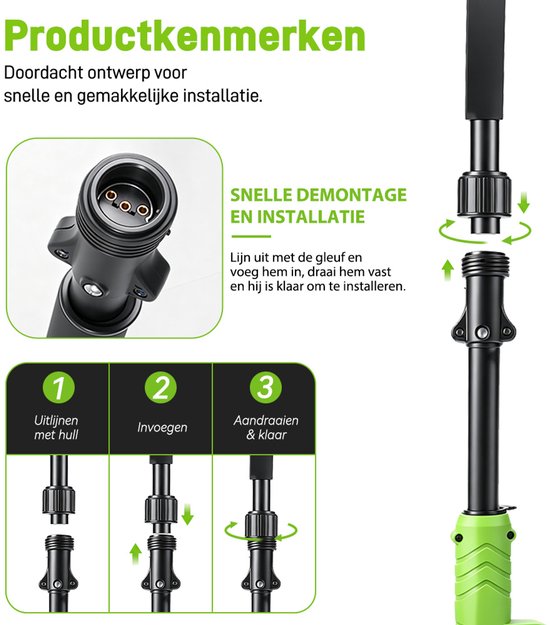 ONEGREEN Accu Kettingzaag + Telescopische Steel - Elektrische Snoeischaar - met 2x 4000 mAh Accu's - Automatische Kettingsmering - Brushless - voor boomtakken, houtzagen — afbeelding 5