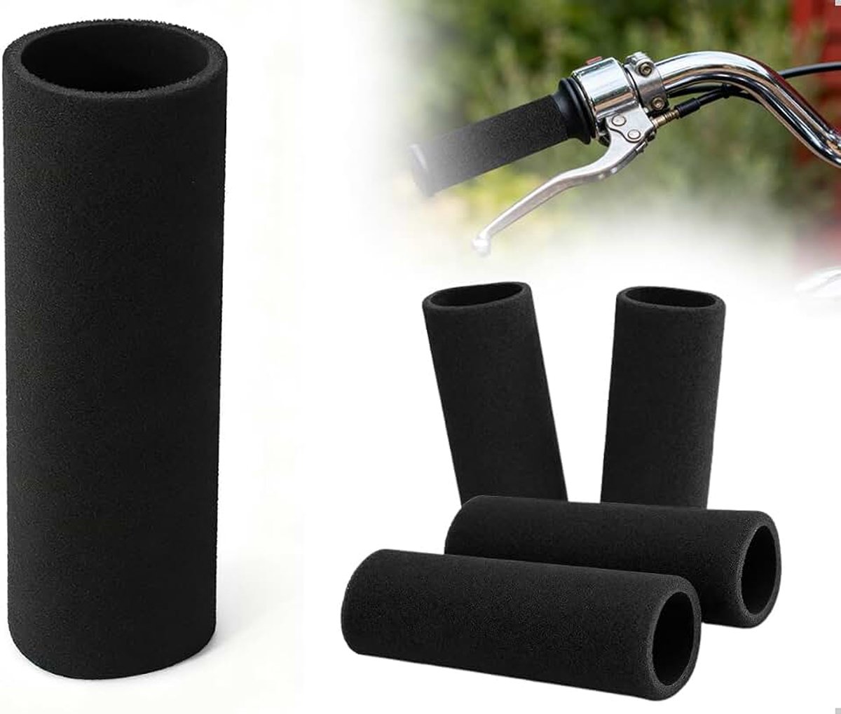 4 stuks motorgreepafdekkingen, anti-trillingsschuimrubberen afdekkingen voor stuur, comfortabele bescherming voor stuur, geschikt voor sturen met een diameter van 32-37 mm