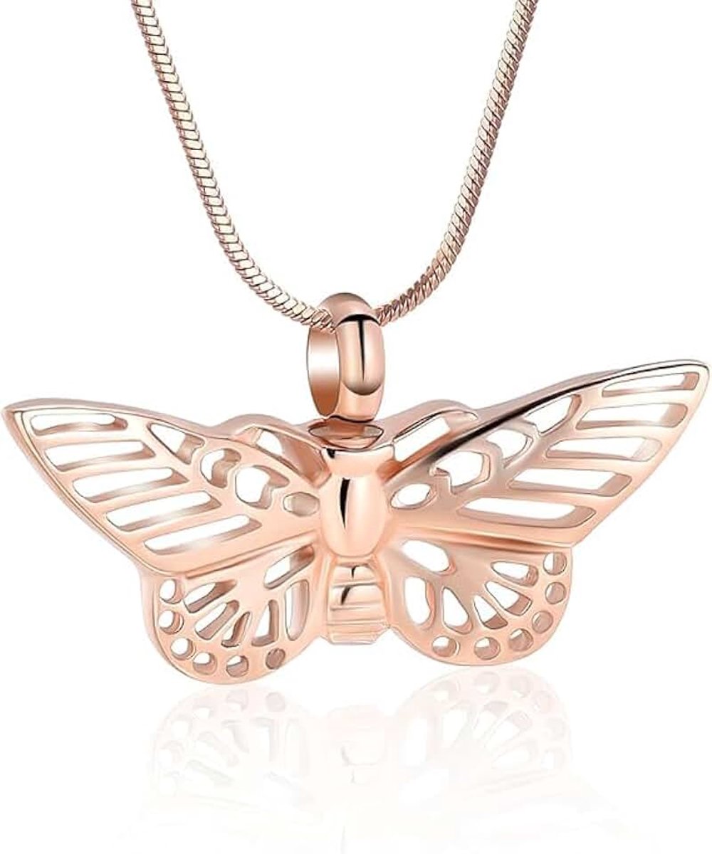 Out Butterfly Crematie sieraden voor ashanger - Hollowed Out Butterfly urn halsketting met mini-aandenken urn gedenkteken as sieraden