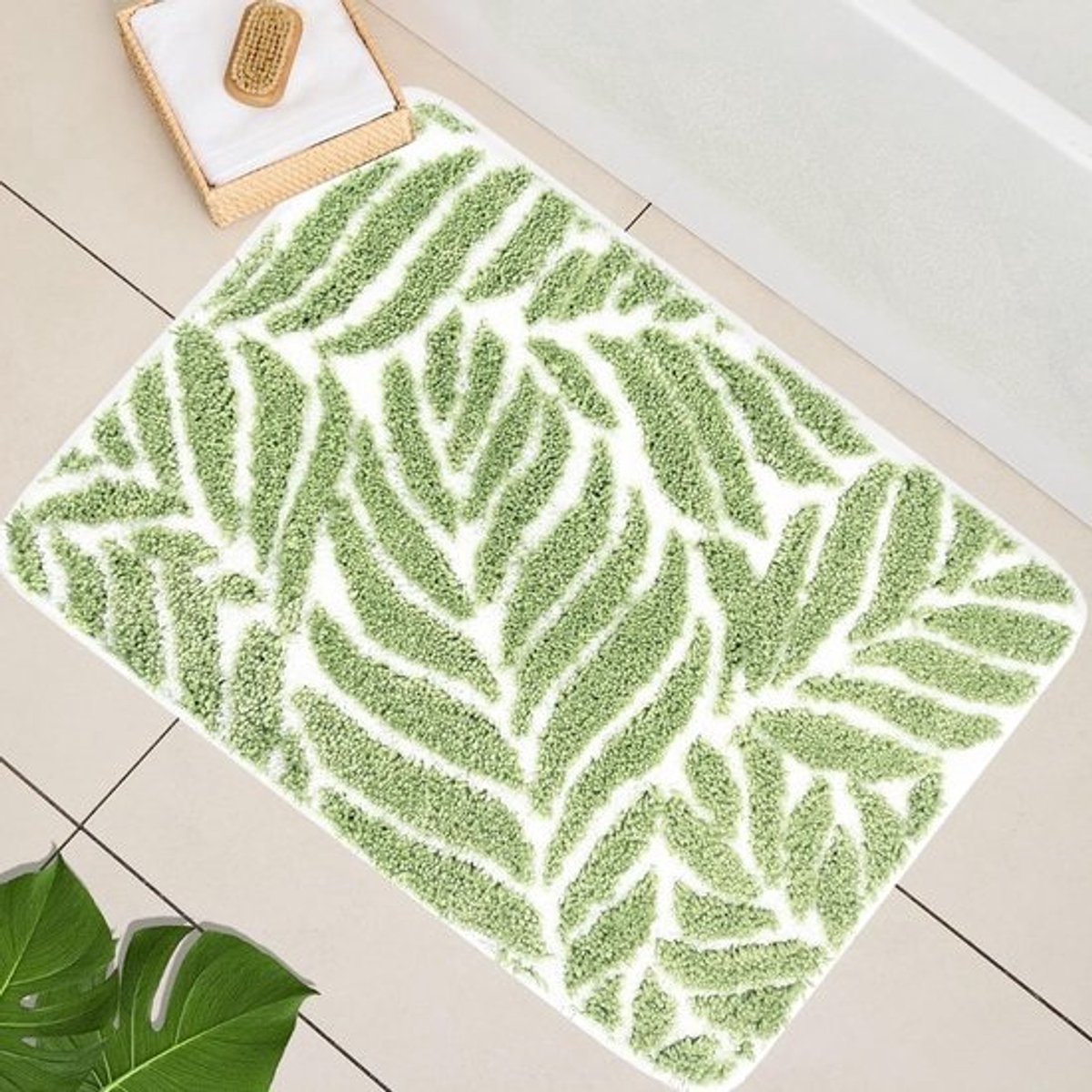 Antislip Badmat voor Badkamer - Waterabsorberende Badtapijten voor Wastafel, Bad en Douche - 50 x 80 cm