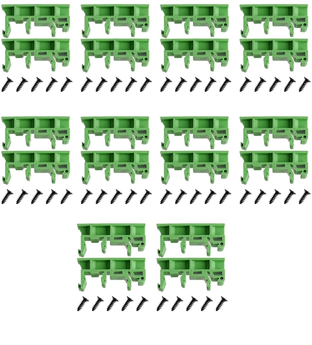 10 stuks 35 mm PCB DIN C45 rail Adapter printplaat montage houder draagframe DIY, DIN-rail montage interfacemodule aansluitklem Breakout-bord DSUB-verbindingsblok, aansluiting