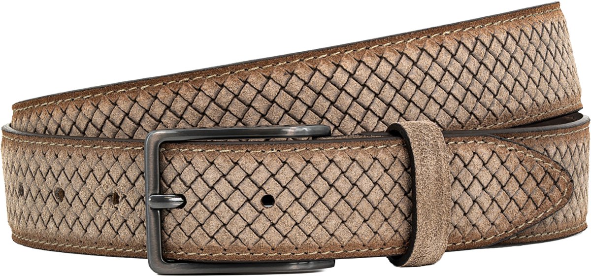 LINDENMANN leren heren riem - grijs