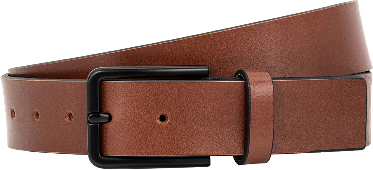 LINDENMANN leren heren riem - cognac