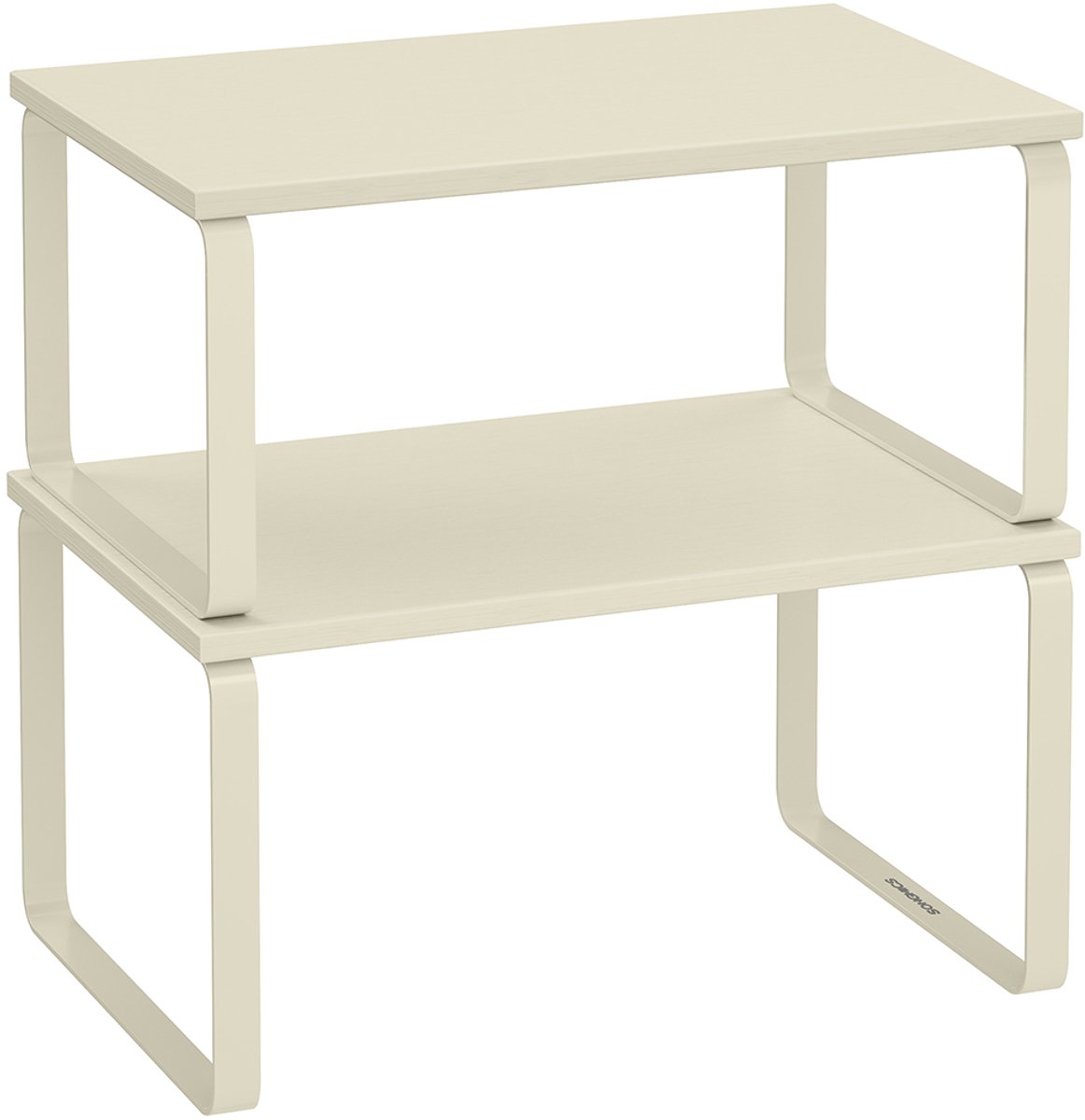 Kruidenrek - Stapelbaar - 2-Delige Set - Crèmewit - 19,5 x 29,7 x 15,8 cm