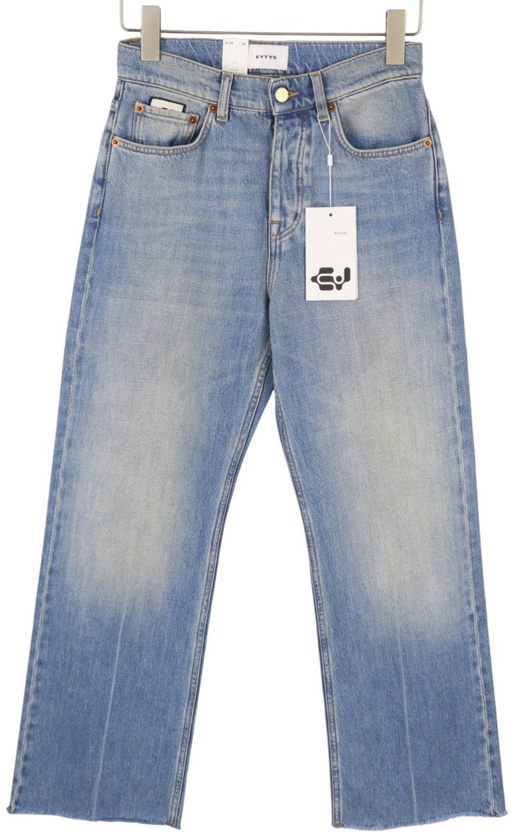 Eytys Avalon Torn Indigo Cropped Bootcut Fit Dames Jeansblauw Rrp370 - 30