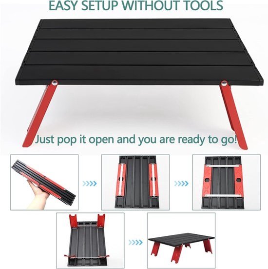 Opvouwbare campingtafel - Draagbare aluminium mini-tafel voor outdoor, picknick, strand en kamp — afbeelding 2