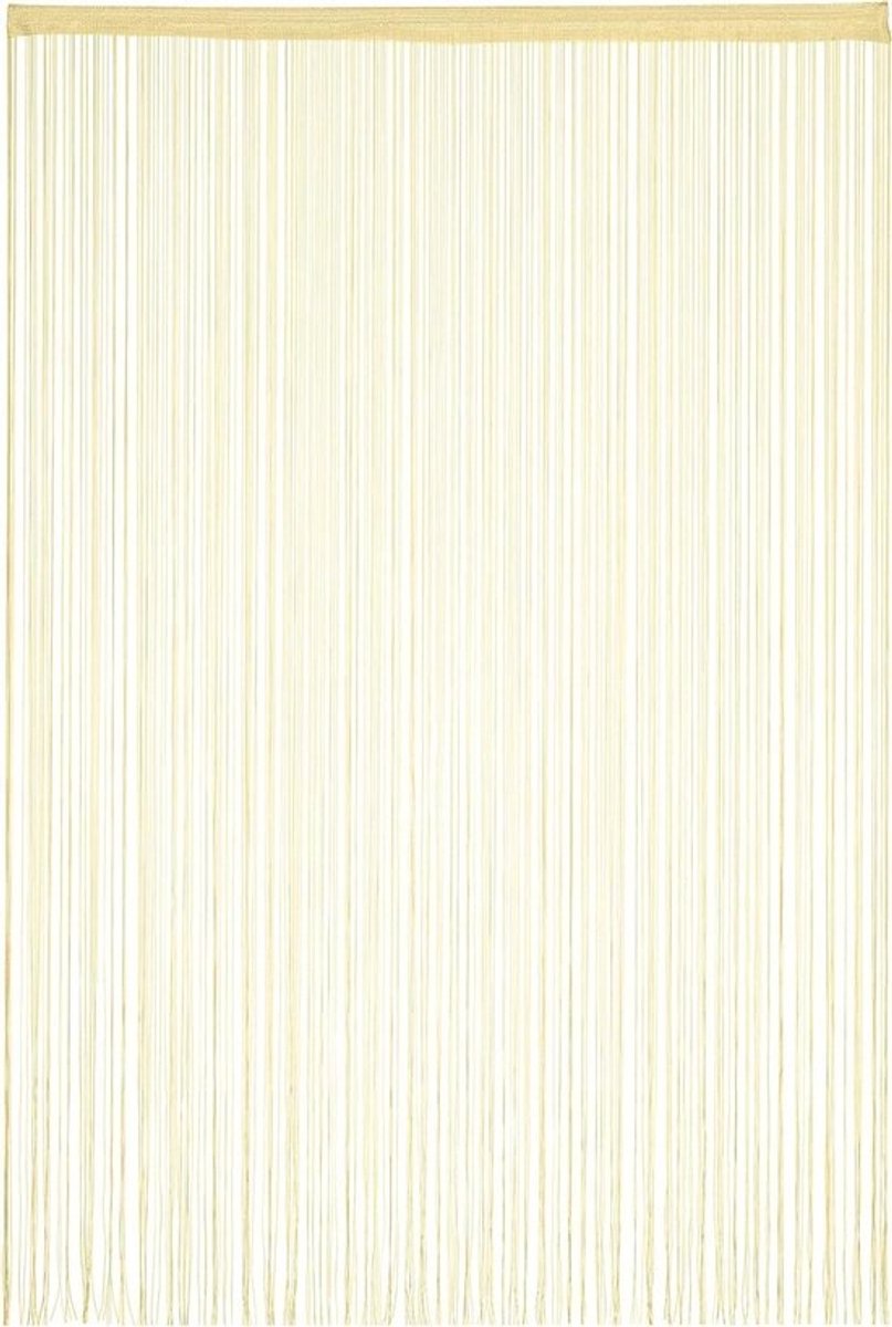Vliegengordijn 145x245 cm tunnelband in te korten - deuren venster draadjesgordijn - wasbaar - beige