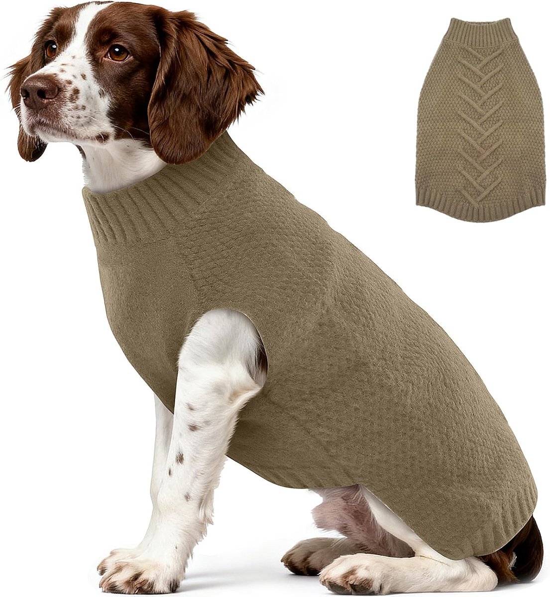 Gebreide hondenkleding, warme hondentrui voor middelgrote en grote honden, pullover huisdierjas voor koude winter, warme winterkleding voor hond voor labrador, golden retriever,