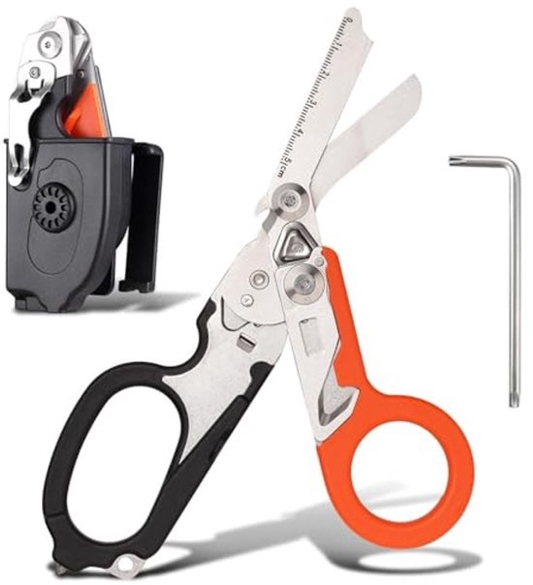 Multitool Trauma Schaar met 6 Functies - Opvouwbaar Roestvrij Stalen Gereedschap voor Reddingsdiensten