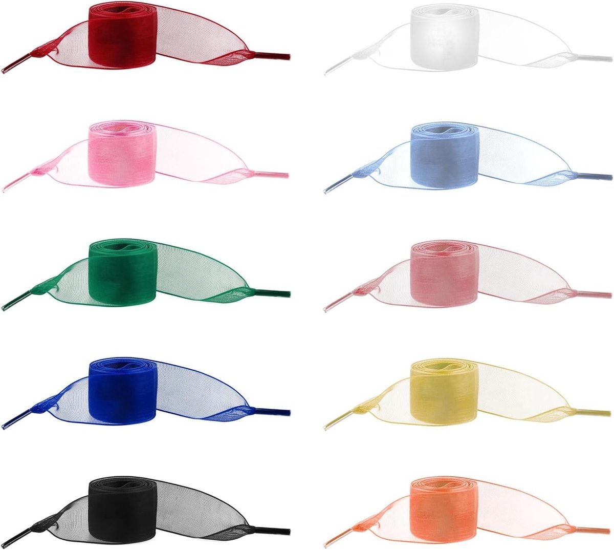10 Paar Zachte Satijnen Veters, Kleurige Flatte Veters voor Dames Sneakers, Mode Ribbons en Schoenringen, Perfect voor Elke Gelegenheid