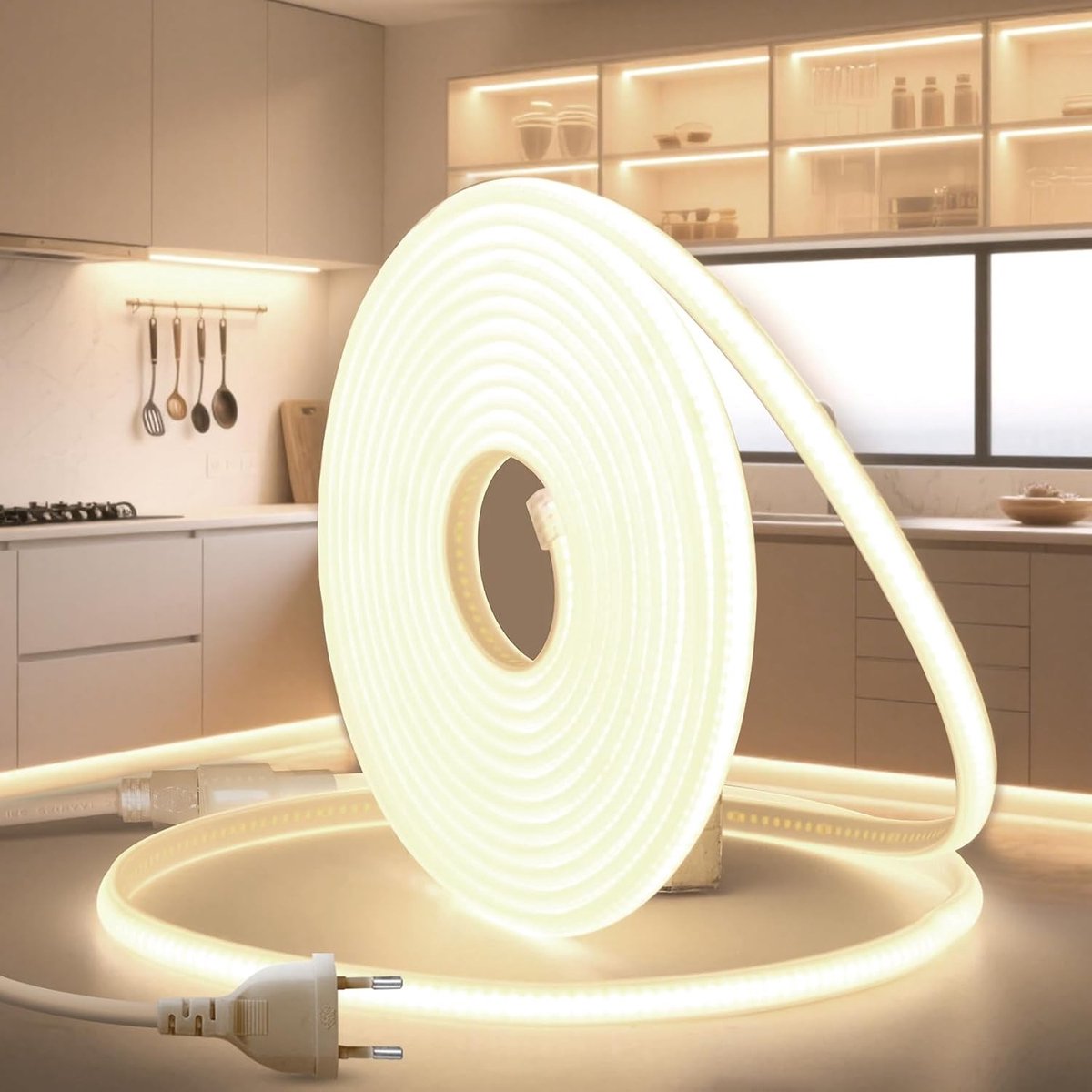 LED Neon Ledstrip - Neutraal Wit - 15M - IP65 Waterdicht Flexibel Lichtstrip voor Buiten en Binnen