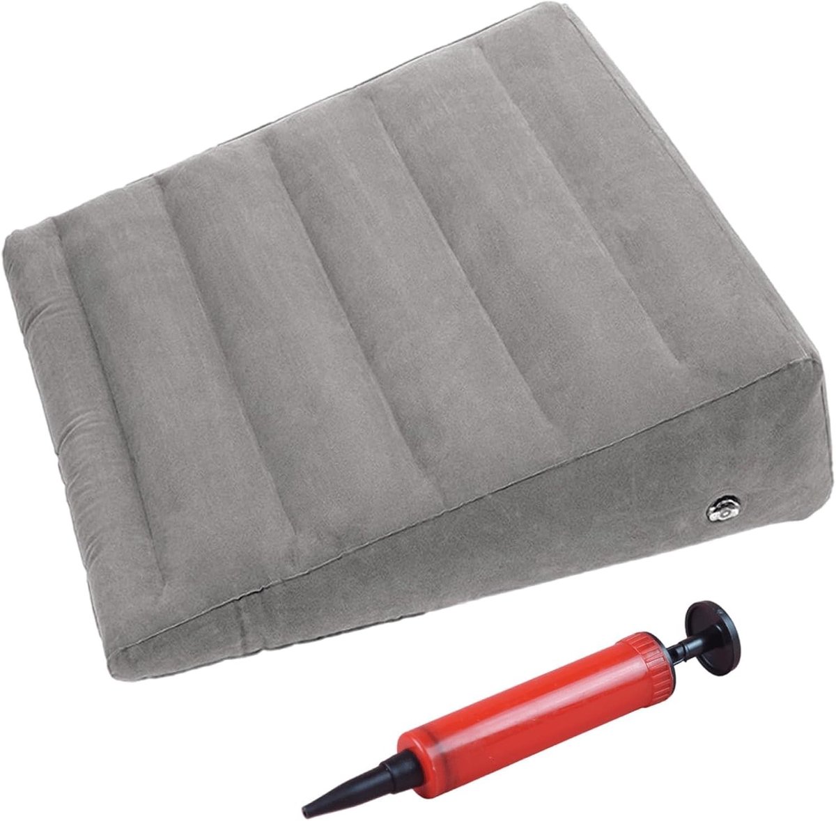 Wigkussen bed - Grijs - 60 x 55 x 18 cm - Opblaasbaar PVC driehoekskussen - Voor pijnverlichting en comfortabele houding