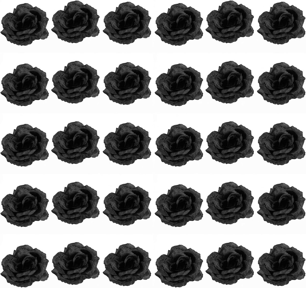 30 Stuks Nepp bloemen Zijde Rozen voor Creatieve Projecten, Bruiloften, Moederdag en Thuisdecoratie (Zwart)