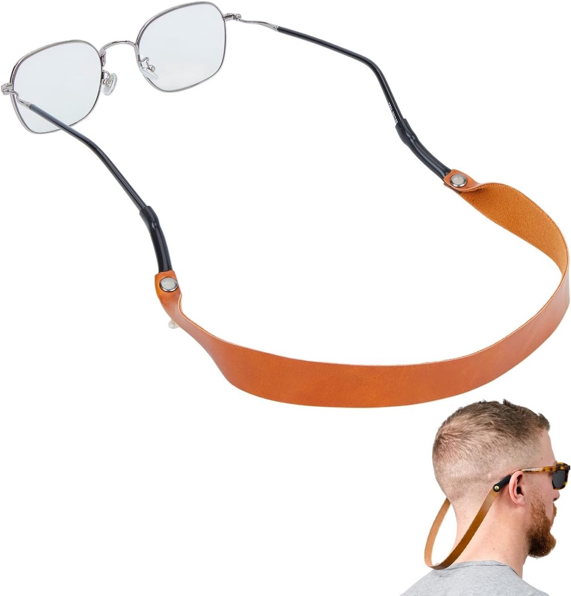 Handgemaakte lederen brillenriem voor sportzonnebrillen, stijlvolle brillenhouders voor mannen en vrouwen, perfect als cadeau