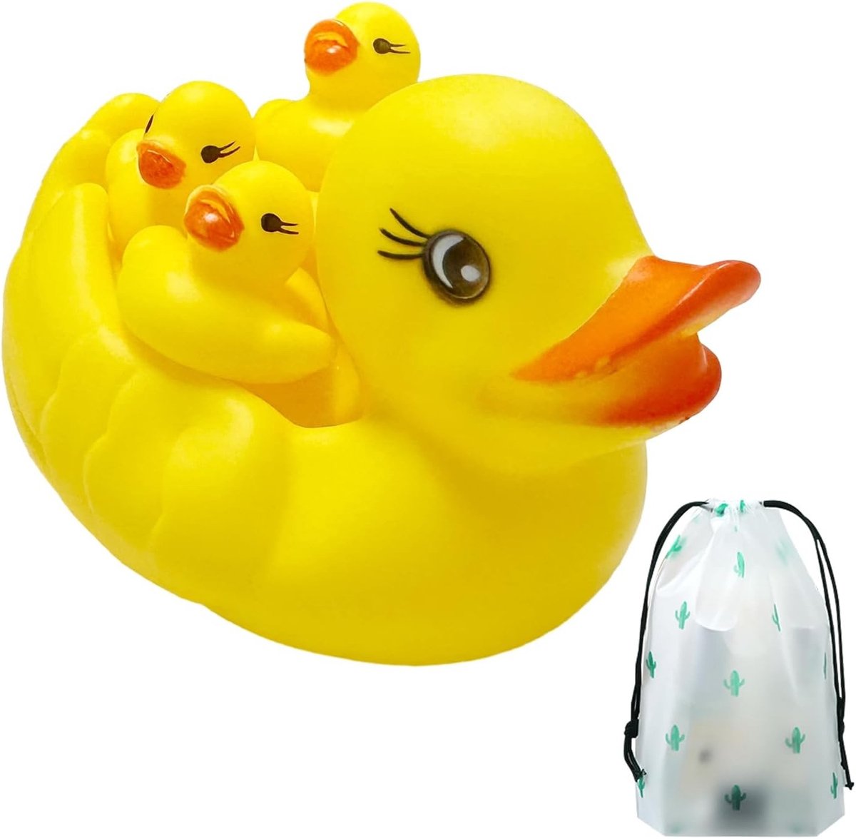 Set van 4 schattige rubberen badeenden voor zwembad en badkamer, piepende eenden speelgoed, perfect voor kinderen en feestjes