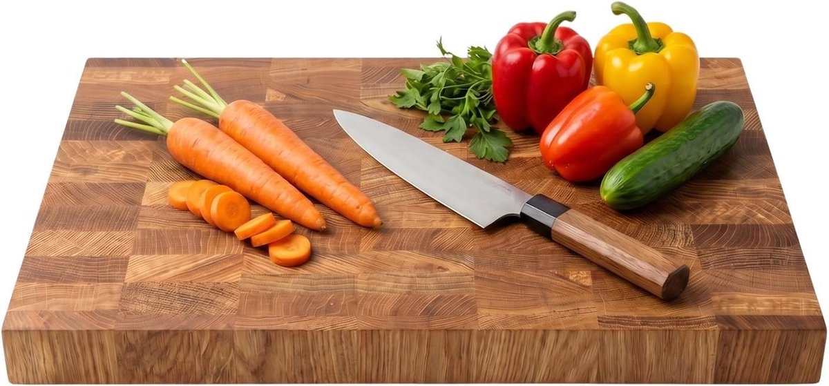 Premium Kopshouten Snijplank - Hout - 50 x 30 cm - Massief Eikenhout - Voor Keuken