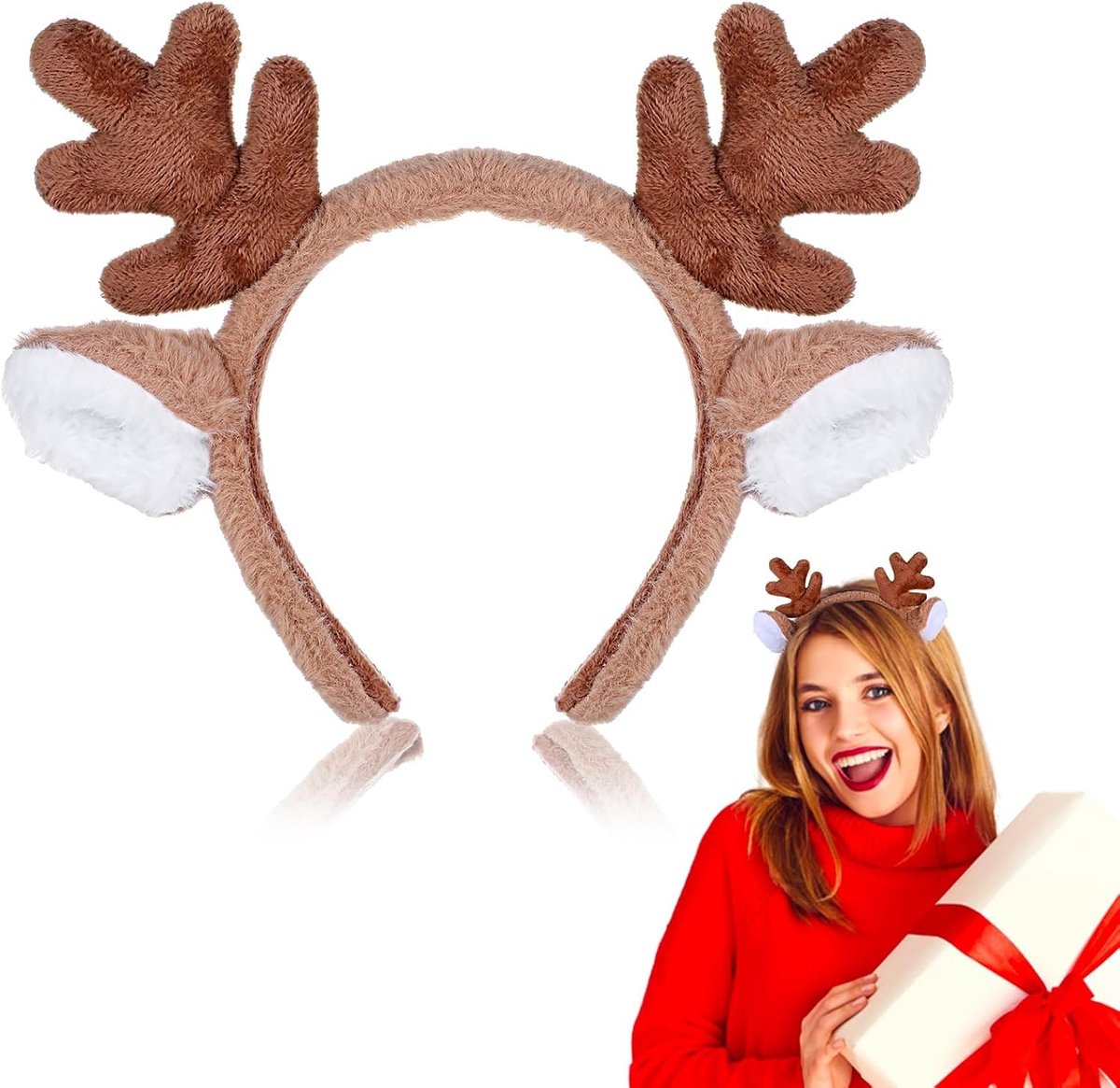 Schattige rendier hoorn haarband voor kerst, dierenoren en feestkostuum accessoires voor Halloween en cosplay