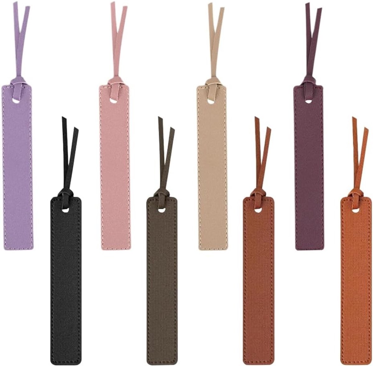 Elegante leren boekenleggers met leren koord - 8 stuks gepersonaliseerde pagina markers voor mannen en vrouwen, perfect voor boekenliefhebbers