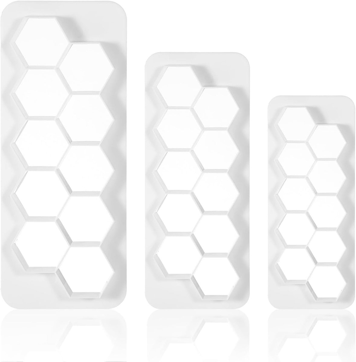 Geometrische Hexagonale Koekjesuitsteekvormen - 3 Stuks voor Taartdecoratie, Fondant en Bakken