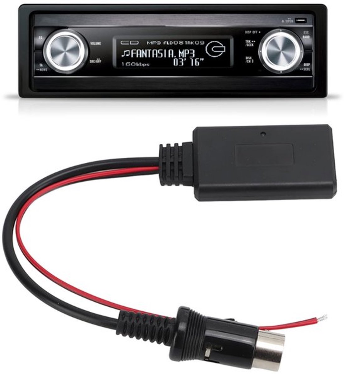 Allecto - Auto Bluetooth Kit - Muziekadapter - Perfecte vervanging - Compact
